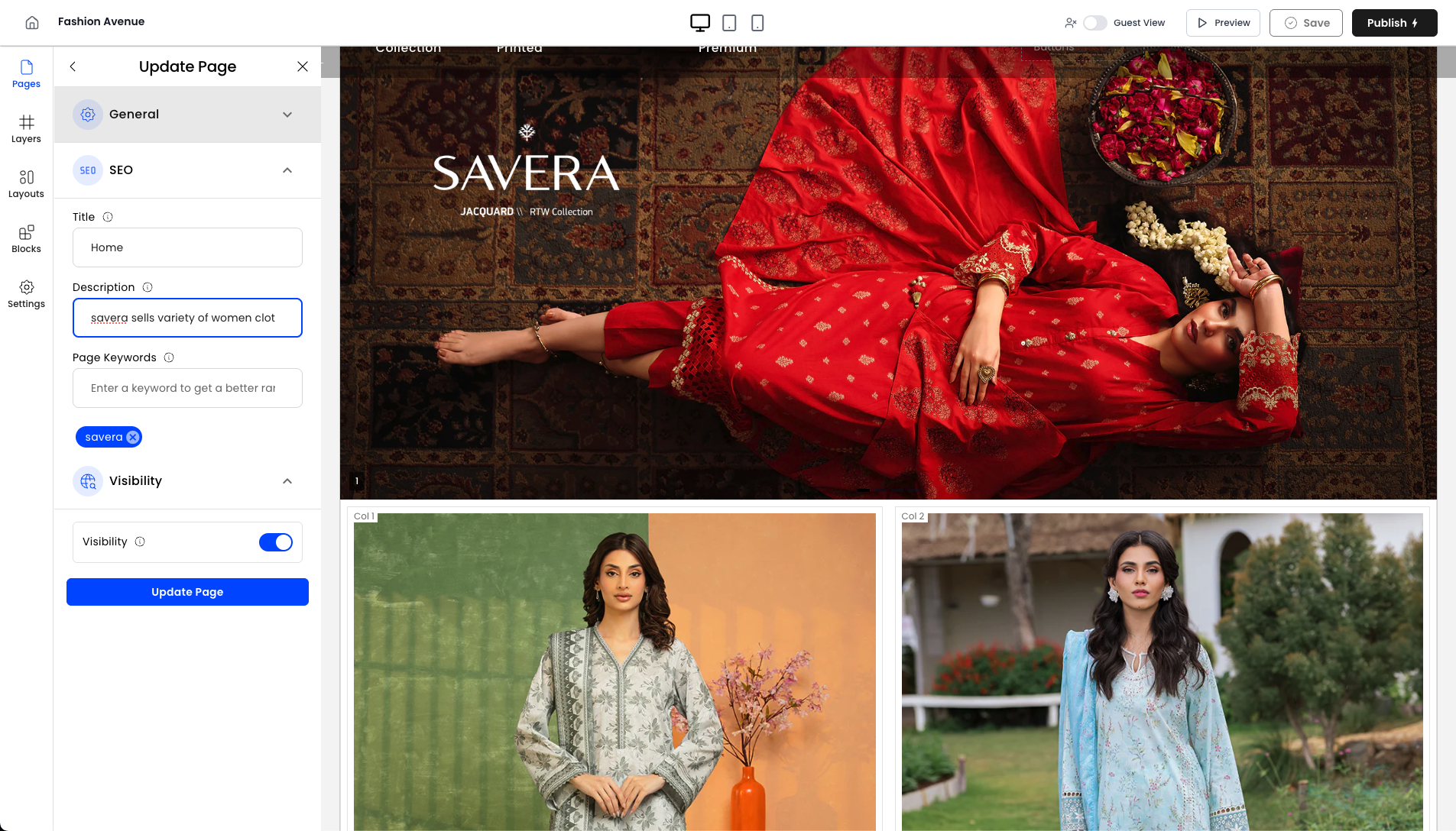SEO optimization dashboard
